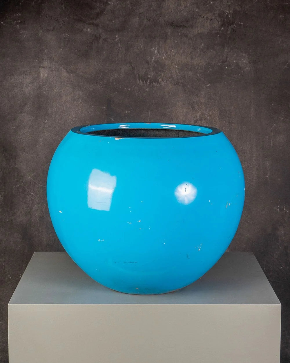 Fibreglass Pot Blue Patinated