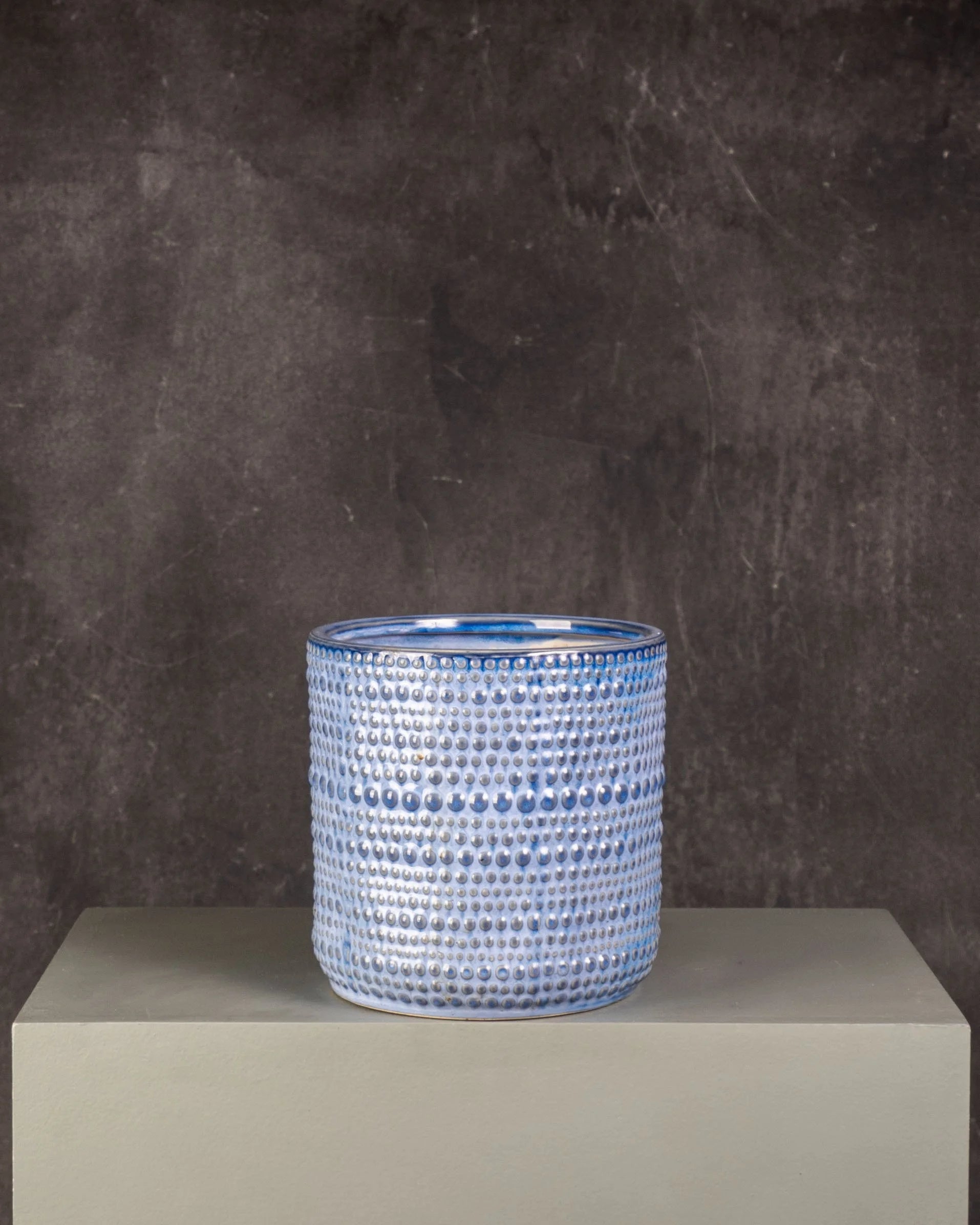 Ceramic Pot Blue Dimpled
