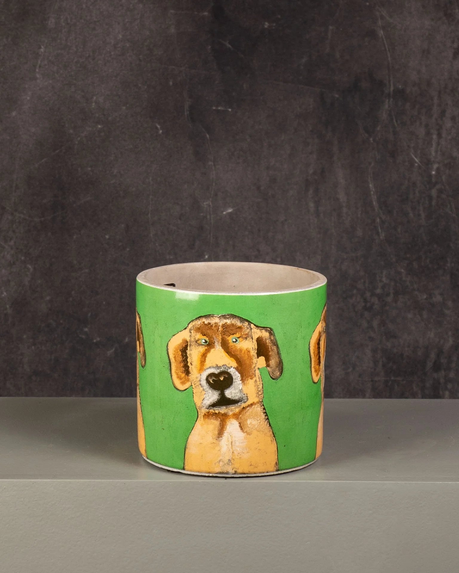 Ceramic Pot  Dog Graphic