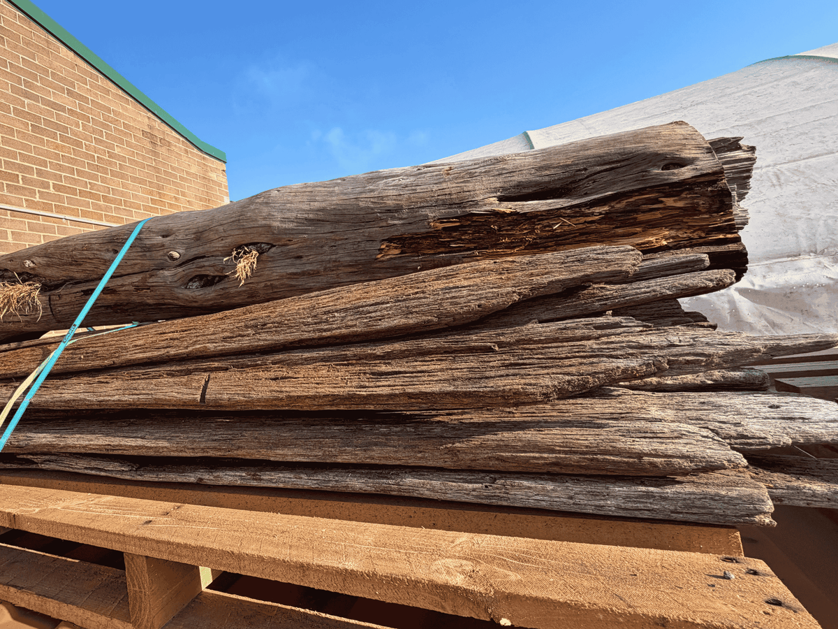 Naturally weathered logs