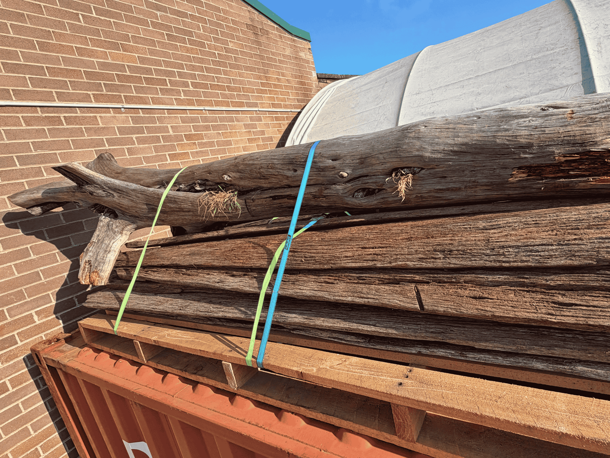 Naturally weathered logs